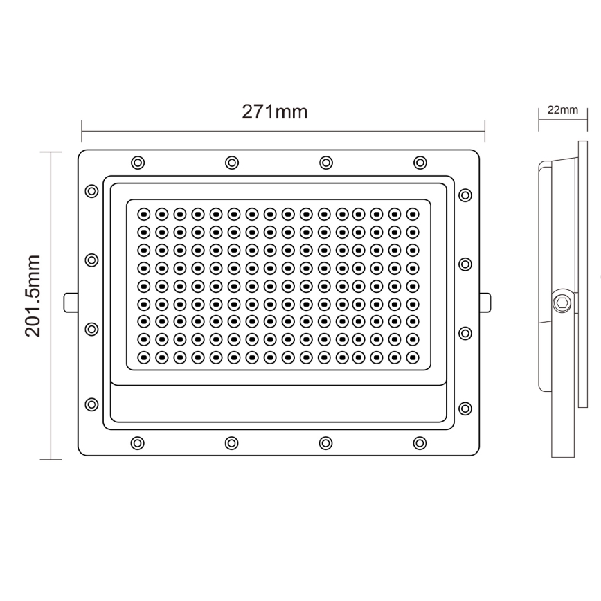 Holofote exterior LED LED/150W/230V 5000K IP65 cinzento