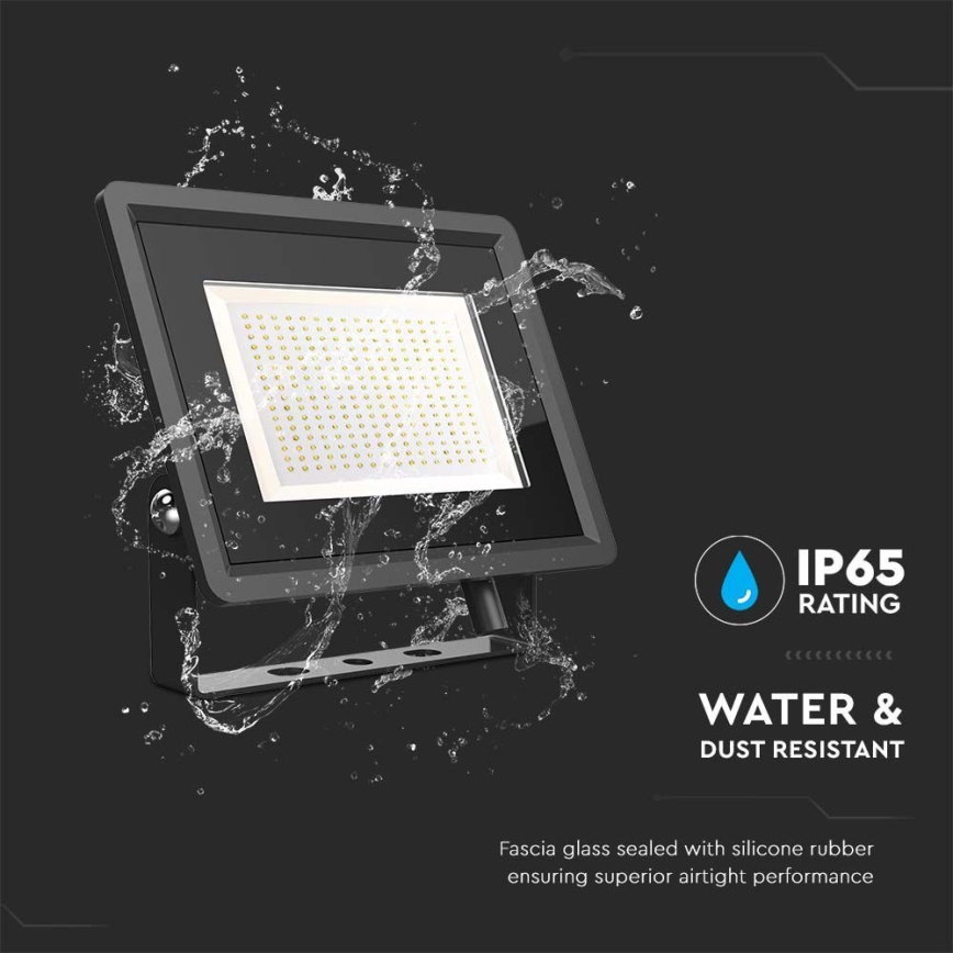 Holofote exterior LED LED/200W/230V 4000K IP65 preto