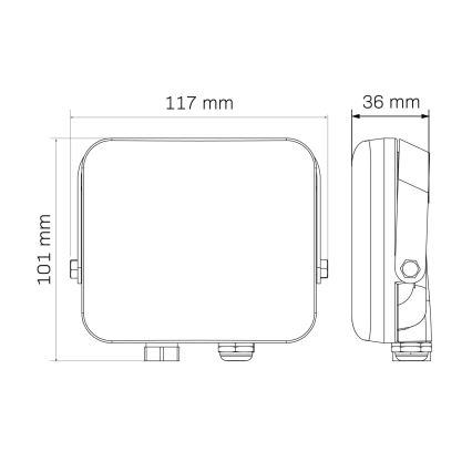 Holofote exterior LED MILKY LED/20W/230V 4000K IP65 preto