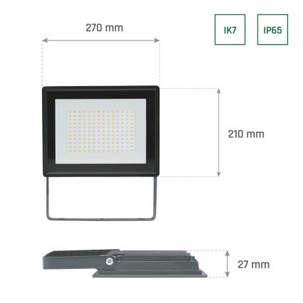 Holofote exterior LED NOCTIS LUX 3 LED/100W/230V 4000K IP65 preto