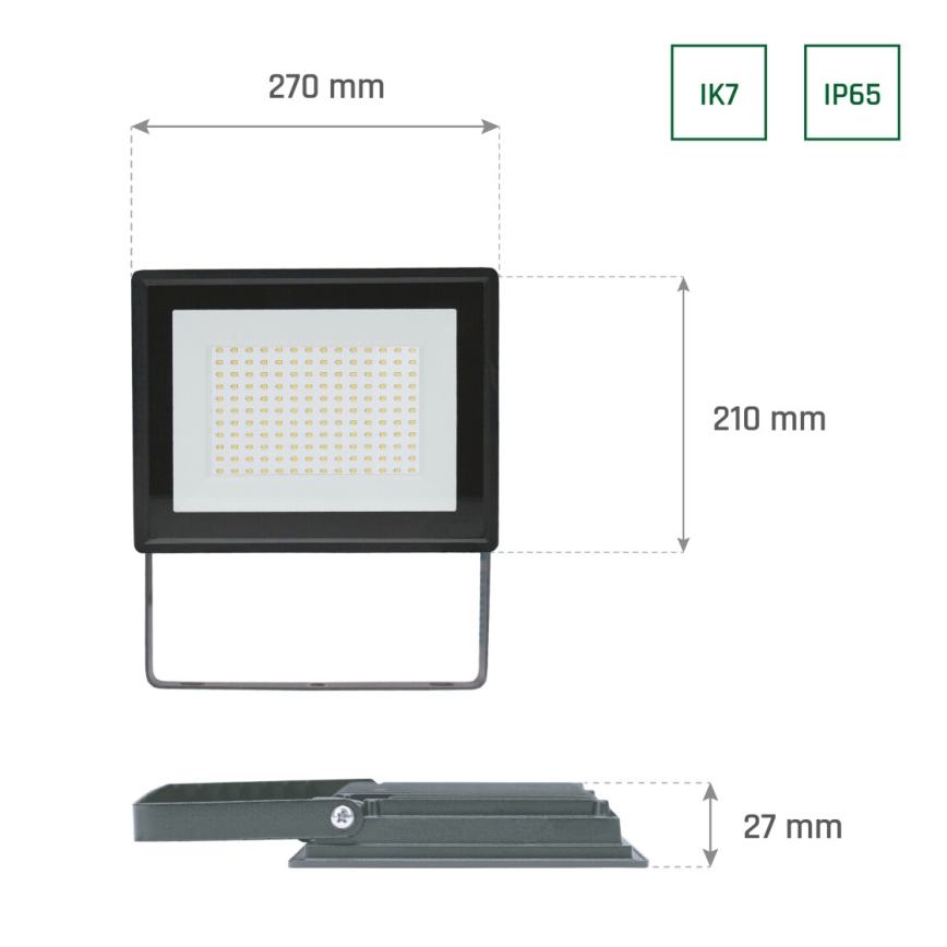 Holofote exterior LED NOCTIS LUX 3 LED/100W/230V 4000K IP65 preto