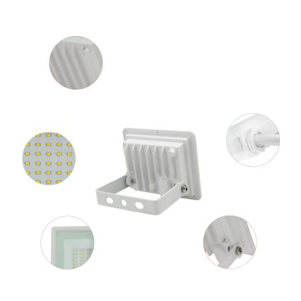 Holofote exterior LED NOCTIS LUX 3 LED/10W/230V 4000K IP65 branco