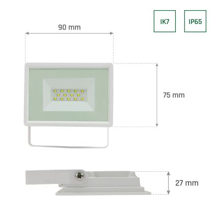 Holofote exterior LED NOCTIS LUX 3 LED/10W/230V 4000K IP65 branco