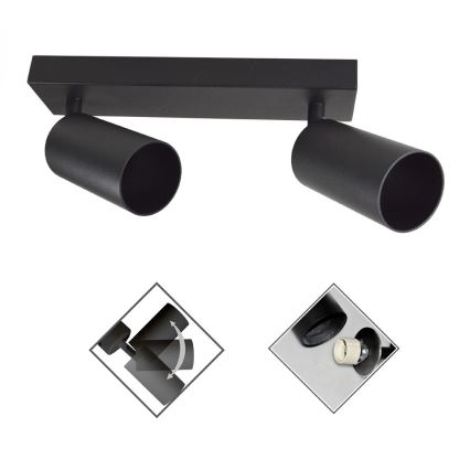 Holofote FARGO 2xGU10/30W/230V preto