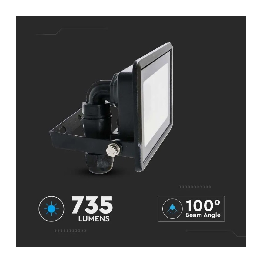 Holofote LED com ligação direta SAMSUNG CHIP LED/10W/230V IP65 6500K preto