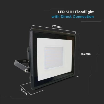 Holofote LED com ligação direta SAMSUNG CHIP LED/50W/230V IP65 6500K