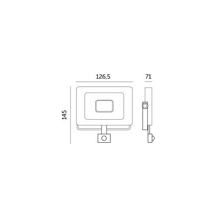 Holofote LED com sensor MHC LED/20W/230V IP44 6500K preto
