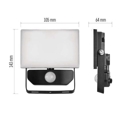 Holofote LED com sensor TAMBO LED/10W/230V 4000K IP54