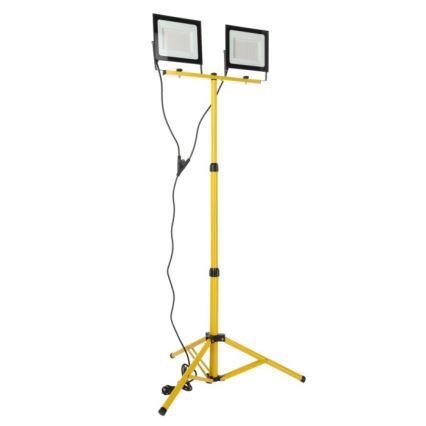Holofote LED com suporte TIGRA 2xLED/100W/230V 4000K IP54 preto/amarelo