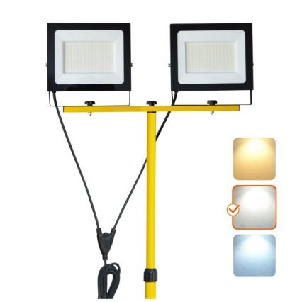 Holofote LED com suporte TIGRA 2xLED/100W/230V 4000K IP54 preto/amarelo