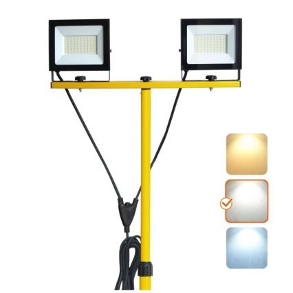 Holofote LED com suporte TIGRA 2xLED/50W/230V 4000K IP54 preto/amarelo