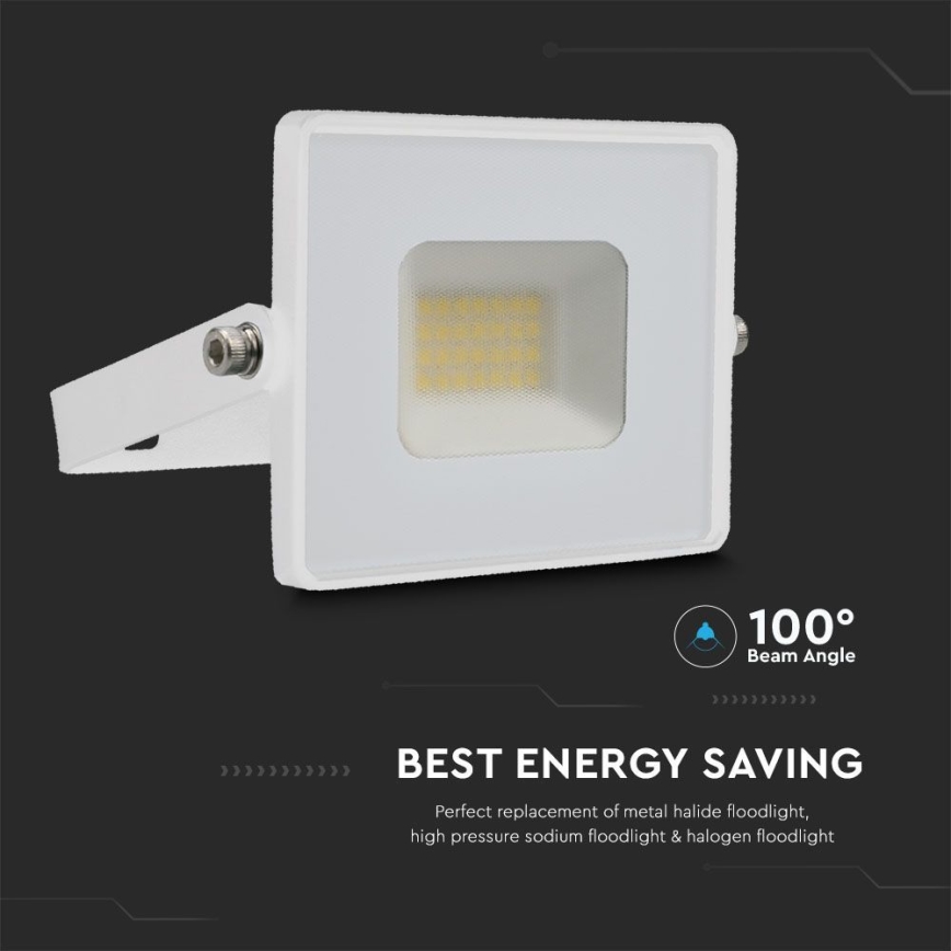 Holofote LED LED/20W/230V 4000K IP65 branco