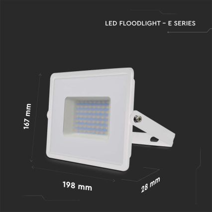 Holofote LED LED/50W/230V 6500K IP65 branco