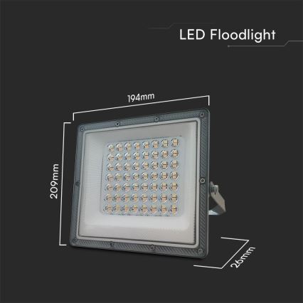 Holofote LED LED/50W/230V IP65 3000/4000/6500K cinzento