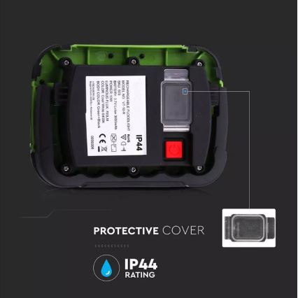 Holofote LED recarregável SAMSUNG CHIP LED/10W/3,7V IP44 4000K 3600 mAh verde