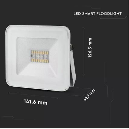 Holofote LED RGB inteligente e regulável LED/20W/230V IP65 branco