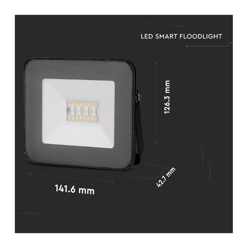 Holofote LED RGB inteligente e regulável LED/20W/230V IP65 preto