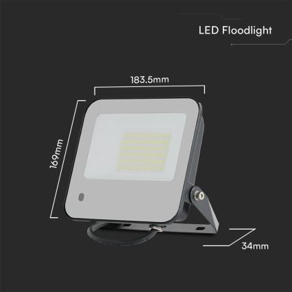 Holofote LED RGBW regulável LED/50W/230V IP65 cinzento + comando