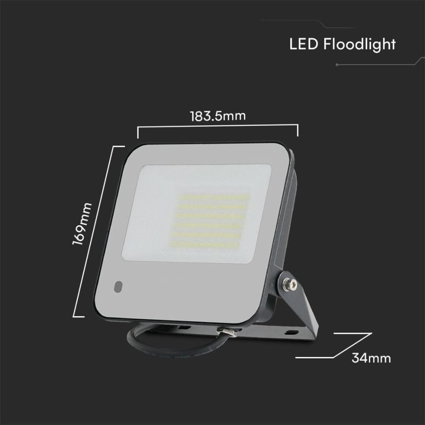 Holofote LED RGBW regulável LED/50W/230V IP65 cinzento + comando