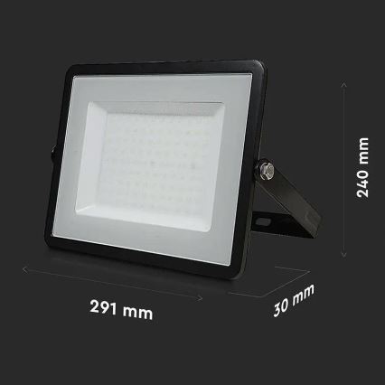 Holofote LED SAMSUNG CHIP LED/100W/230V 4000K IP65 preto