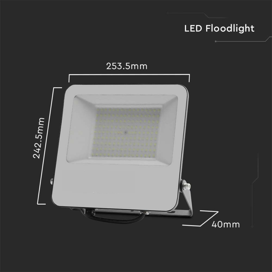 Holofote LED SAMSUNG CHIP LED/100W/230V 4000K IP65 preto