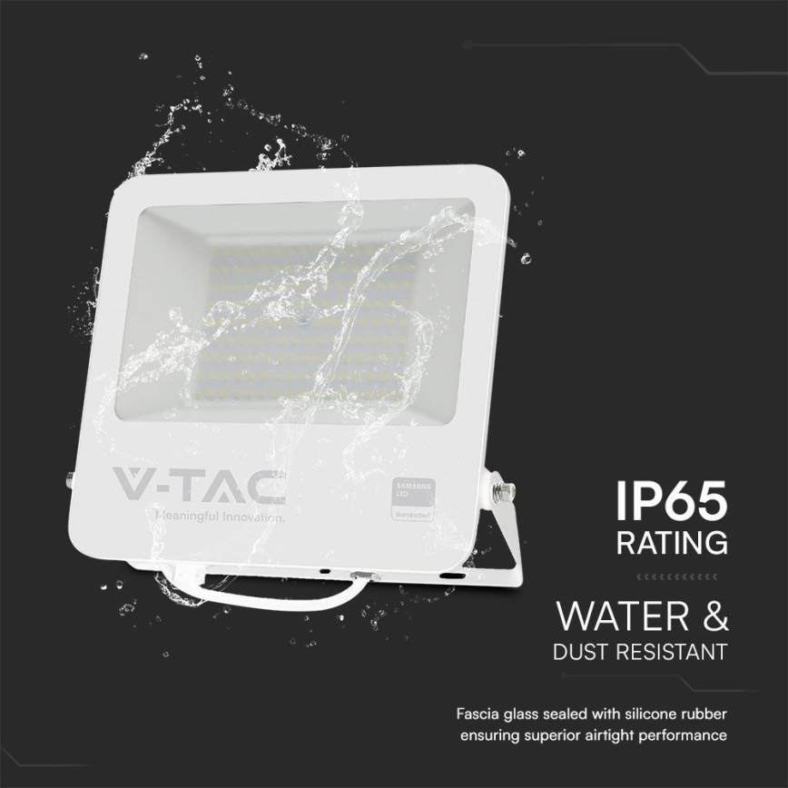 Holofote LED SAMSUNG CHIP LED/100W/230V 6400K IP65 branco