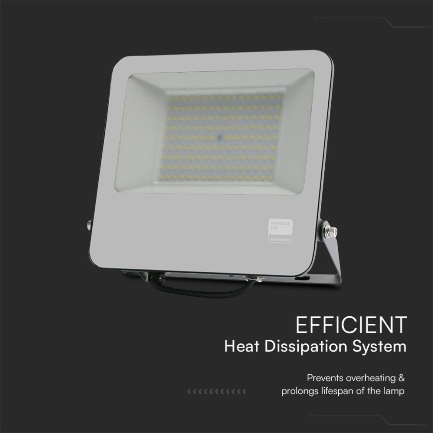 Holofote LED SAMSUNG CHIP LED/100W/230V 6400K IP65 preto