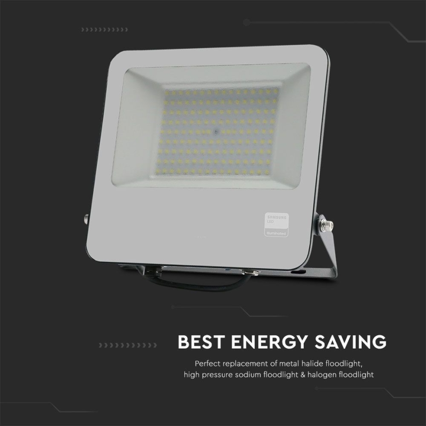 Holofote LED SAMSUNG CHIP LED/100W/230V 6400K IP65 preto