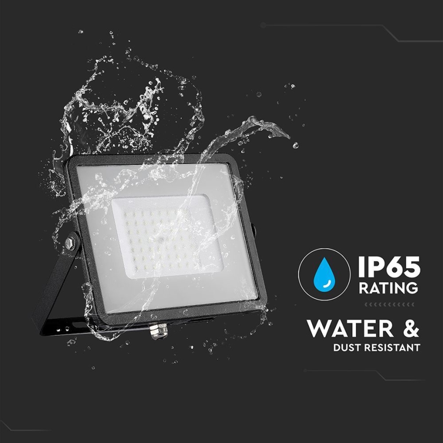 Holofote LED SAMSUNG CHIP LED/50W/230V 6500K IP65 preto