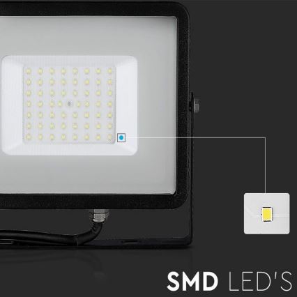 Holofote LED SAMSUNG CHIP LED/50W/230V 6500K IP65 preto