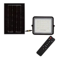 Holofote LED solar para exterior com regulação LED/6W/3,2V IP65 4000K 5000 mAh preto + comando