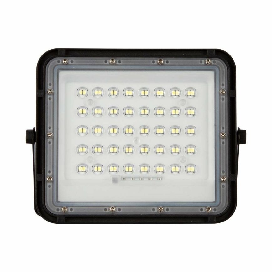 Holofote LED solar para exterior com regulação LED/6W/3,2V IP65 4000K 5000 mAh preto + comando