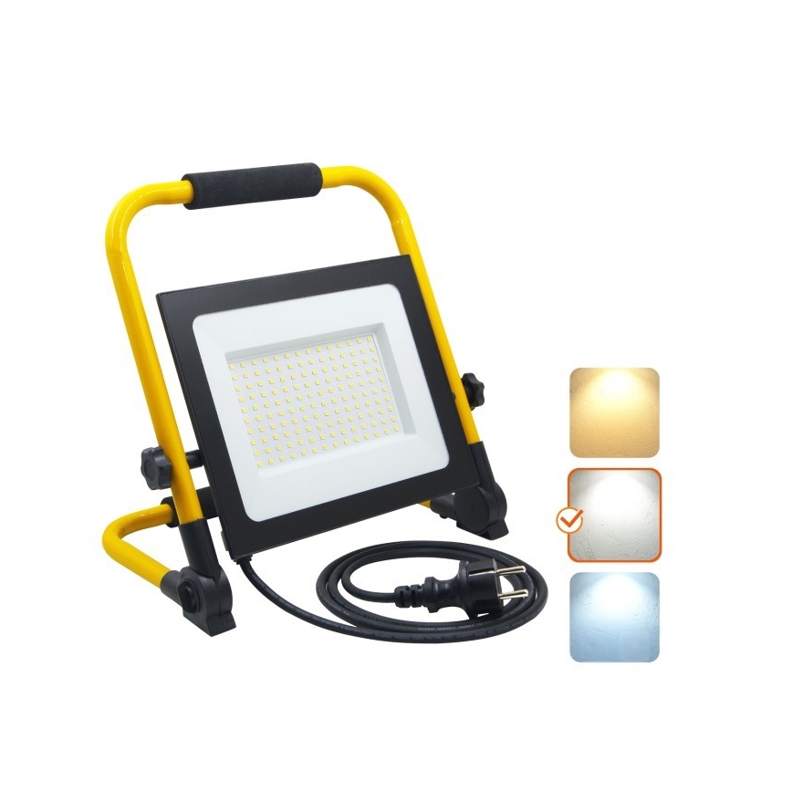 Holofote portátil LED TIGRA LED/100W/4000K IP54 preto/amarelo