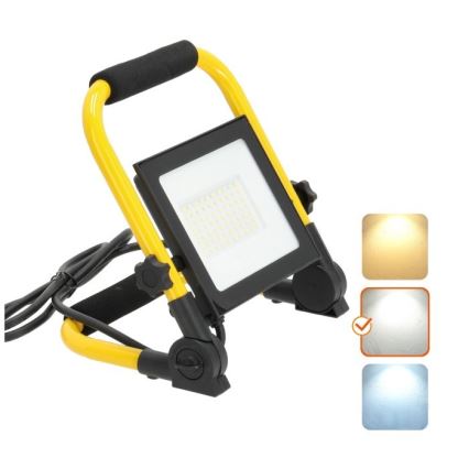 Holofote portátil LED TIGRA LED/50W/4000K IP54 preto/amarelo