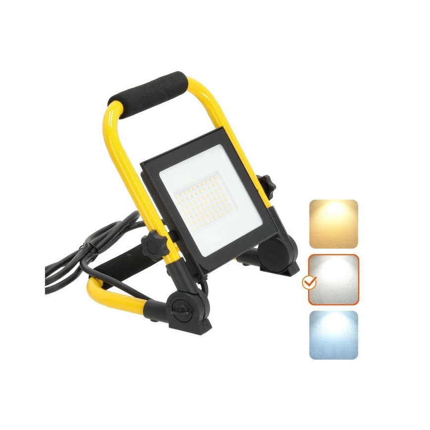 Holofote portátil LED TIGRA LED/50W/4000K IP54 preto/amarelo