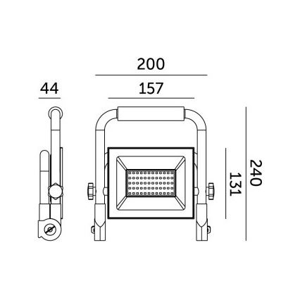 Holofote portátil LED TIGRA LED/50W/4000K IP54 preto/amarelo