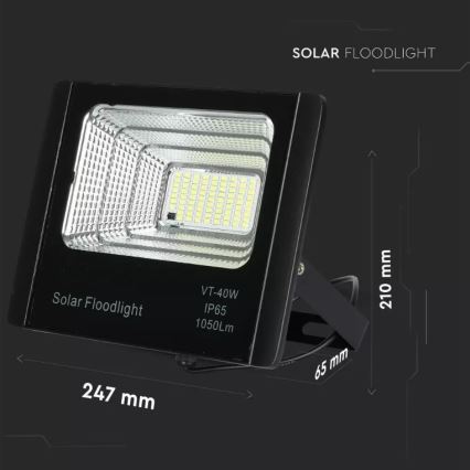 Holofote solar LED com regulação LED/16W/3,2V 6000K IP65 + controlo remoto