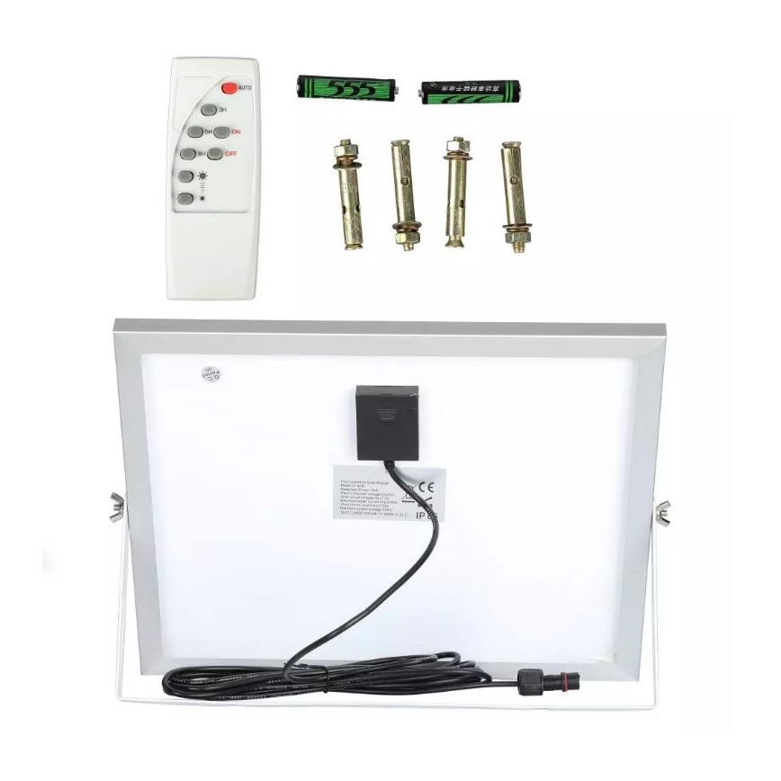 Holofote solar LED com regulação LED/16W/3,2V 6000K IP65 + controlo remoto