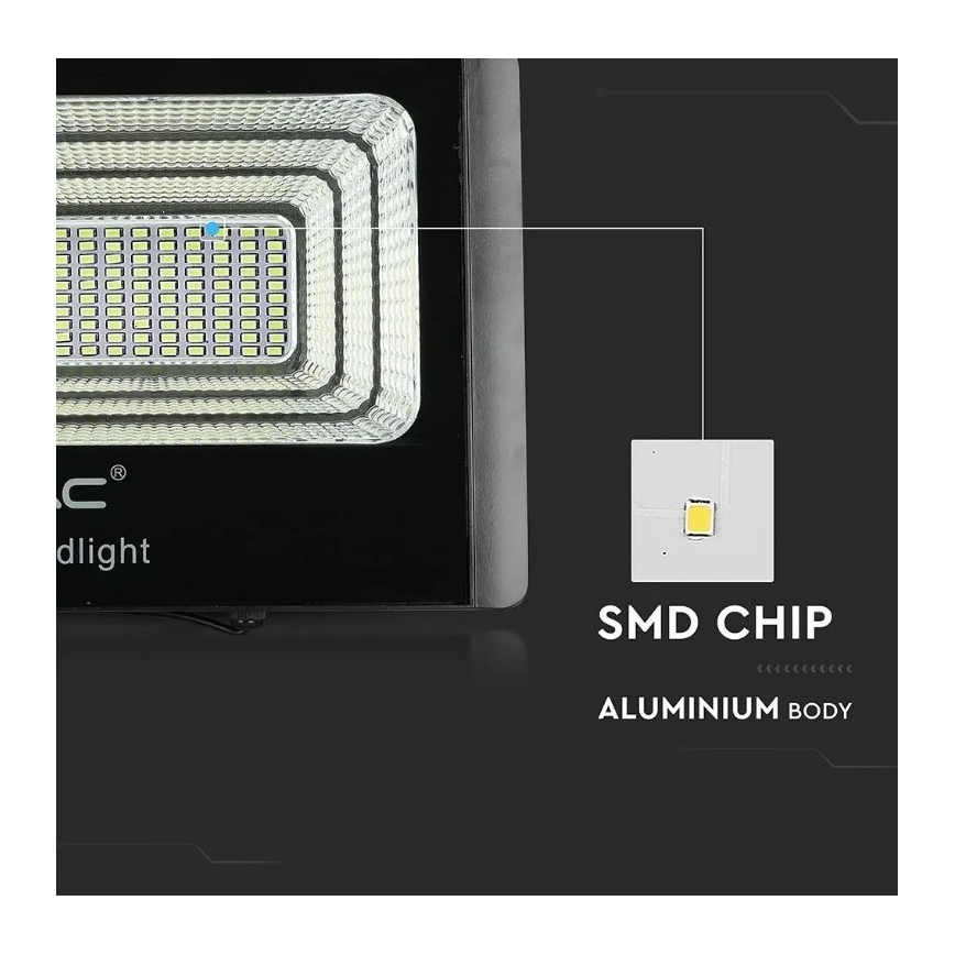 Holofote solar LED com regulação LED/40W/10V 4000K IP65 + controlo remoto