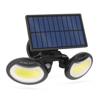 Holofote solar LED com sensor 2xLED/4W/5V IP65 2000 mAh