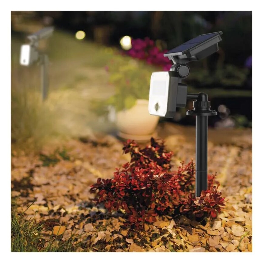 Holofote solar LED com sensor de movimento SPILO LED/3,7V 3600mAh 3000K IP54 + comando