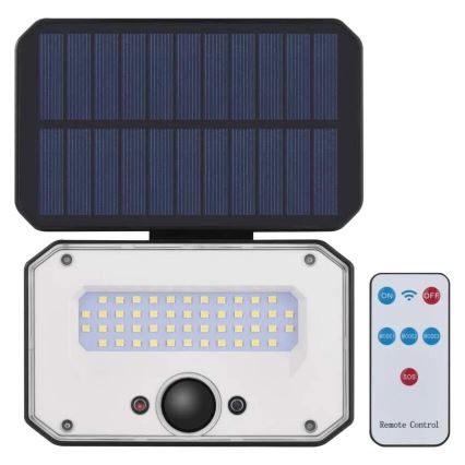 Holofote solar LED com sensor de movimento SPILO LED/3,7V 3600mAh 4000K IP54 + comando