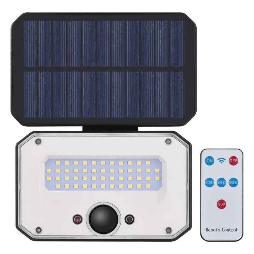 Holofote solar LED com sensor de movimento SPILO LED/3,7V 3600mAh 4000K IP54 + comando