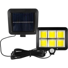 Holofote solar LED com sensor LED/1,5W/3,7V 6000K IP44