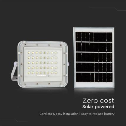 LED Exterior regulação solar holofote LED/10W/3,2V IP65 4000K 6000 mAh branco + comando