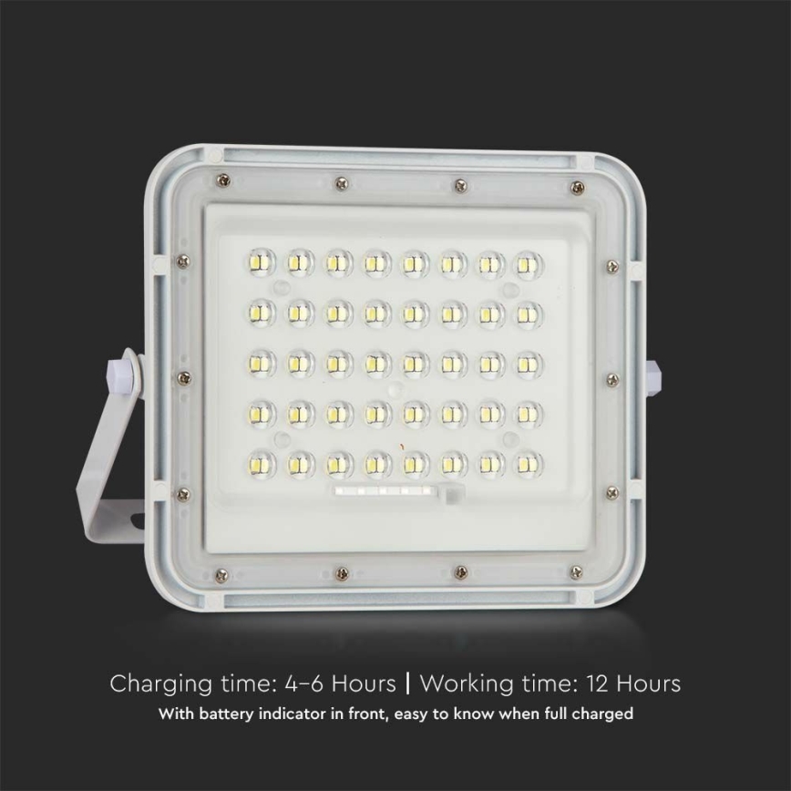 LED Exterior regulação solar holofote LED/10W/3,2V IP65 4000K 6000 mAh branco + comando