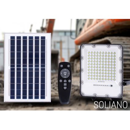Holofote solar LED para exterior com regulação LED/50W/3,2V 4500K IP65 preto + comando