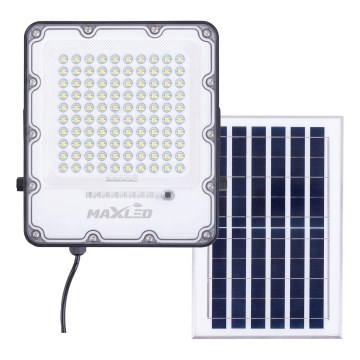 Holofote solar LED para exterior com regulação LED/100W/3,2V 4500K IP65 preto + comando