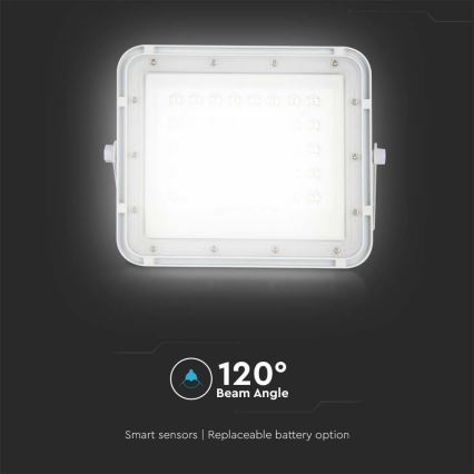 Holofote solar LED para exterior com regulação LED/6W/3,2V IP65 6400K 5000 mAh branco + comando