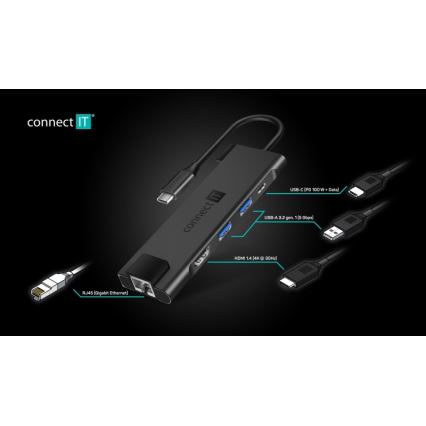 CONNECT IT CHU-8020-AN - USB-C hub 5em1